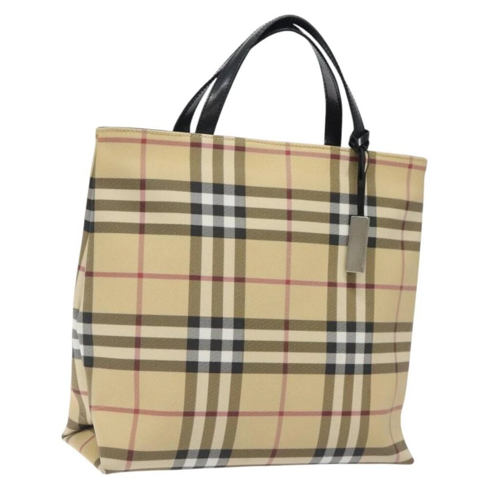 BURBERRY Nova Check Hand Bag PVC Beige Auth 120970 - Picture 12 of 16